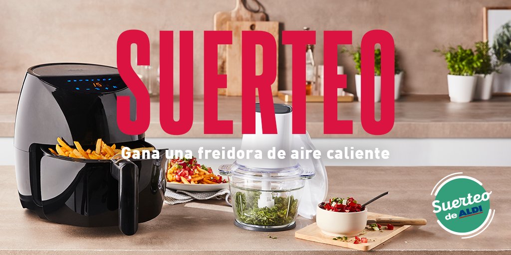 🎉 #SuerteoALDI ¡La freidora de aire caliente con 8 programas automáticos, 1.400W y capacidad de 2,6L puede ser tuya!
1. Sigue nuestra cuenta✔️
2. Menciona a dos amig@s 🍟
Además, haz retweet y ❤️ para que sepamos cuánto te gustaría que fuera tuya. Participa del 25 al 31/10.