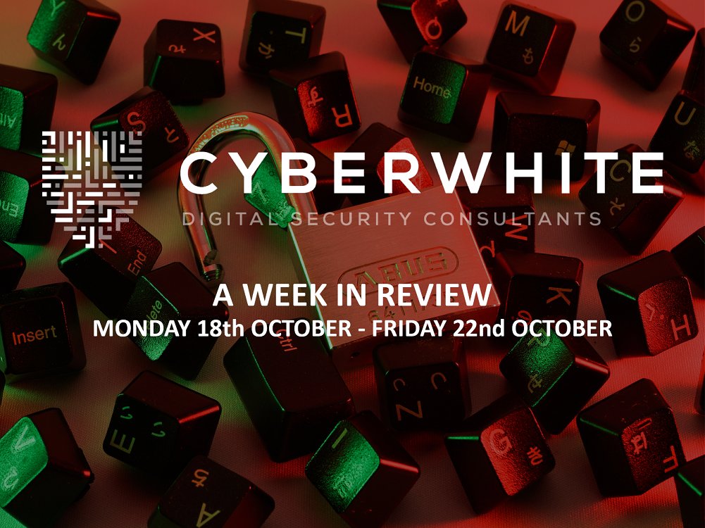 CyberWhiteLtd's tweet photo. Welcome to CyberWhite's latest week in review. 

To catch up on our activities, we’d like to invite you to browse our highlighted round up of CyberWhite’s week.

https://t.co/u7RW2NTn4s

#cybersecurity #webinar #partners #teams #riskxchange #lepide 
#CybersecurityAwarenessMonth https://t.co/Hzqq7HcHXz