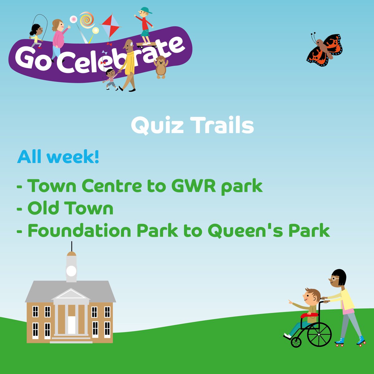 BTSSwindon's tweet photo. #GoCelebrate this week by taking part in one of our quiz trails - there are 3 to choose from! We have 4 Beatties to give away, send a completed answer sheet to stuart@wiltssport.org to enter. Download the trail and answer sheet: https://t.co/E7mZVPktaP @SwindonCouncil @WiltsSport https://t.co/gC3e5VFSOv