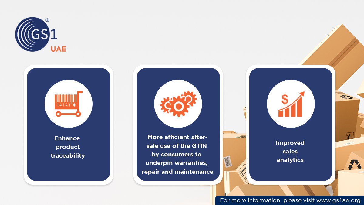 GS1_UAE's tweet photo. Here are some benefits of how allocating a new GTIN to your commodities can ensure traceability of your product across the value chain through unique product identification.

#gs1 #gs1uae #gs1standards #gtin #globalstandards #barcode #valuechain #data #product #traceability https://t.co/V1ucxdZe9S