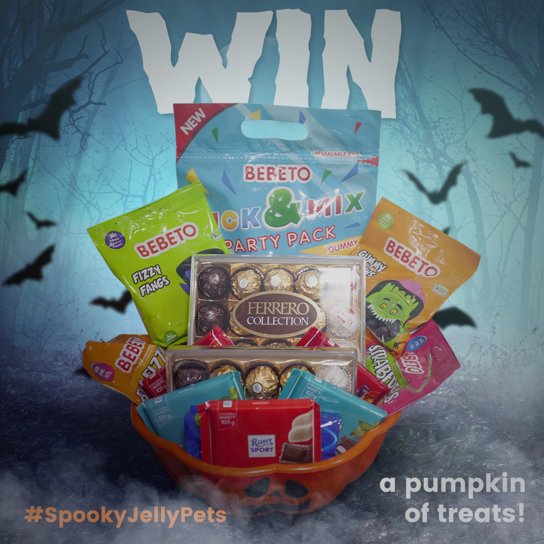 JellybeanAgency's tweet photo. #WIN a pumpkin of treats from our great clients @Bebeto_UK #FerreroFoodservice &amp; @rittersportUK.

Just post a pic of your spooky #Halloween pet, @ mention us &amp; include #SpookyJellyPets.

Entries close 12 noon on 1/11/21.

Full T&amp;C’s https://t.co/B530UTjkkH https://t.co/lutv94emb9
