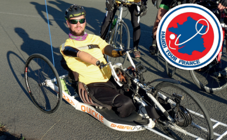 AgenceFPA's tweet photo. @franzy_rabin, amputé des quatre membres suite à une méningite foudroyante en 2021, relève un défi de taille depuis le 12/10 jusqu'au 9/11 : réaliser un tour de France de 2 000 km en handbike. 

@Poujoulat le soutient dans son aventure. 

https://t.co/2XuT0qWAU8 https://t.co/JeAPp54YmV
