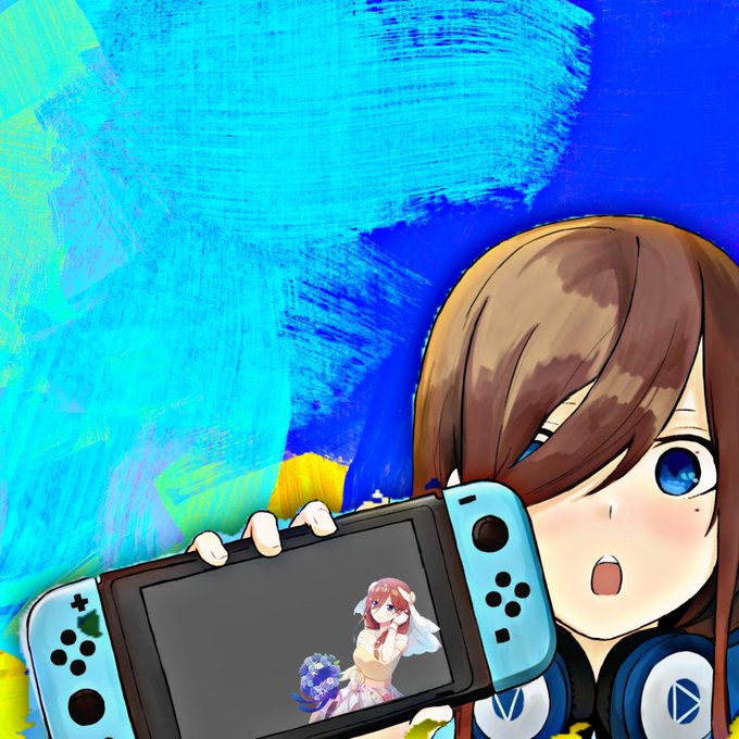 ℳ𝒾𝓀𝓀𝓊さんがTwitterに投稿した中野三玖(五等分の花嫁)のイラスト。