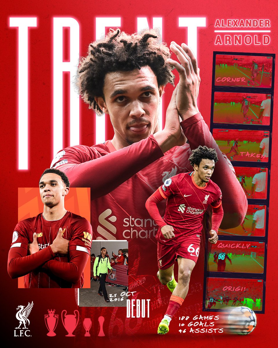 LFC's tweet photo. 5⃣ years since Trent made his first-team debut ❤️ 

What's been your favourite TAA moment so far? 🤔 https://t.co/AAQE38c2ly