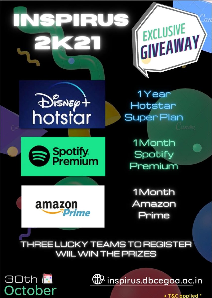 Inspirus_dbce's tweet photo. Guys register fast and get a chance to win exciting giveaway prizes by inspirus2k21. Hurry up!!!
#inspirus2k21 https://t.co/n0EQCQwUFZ