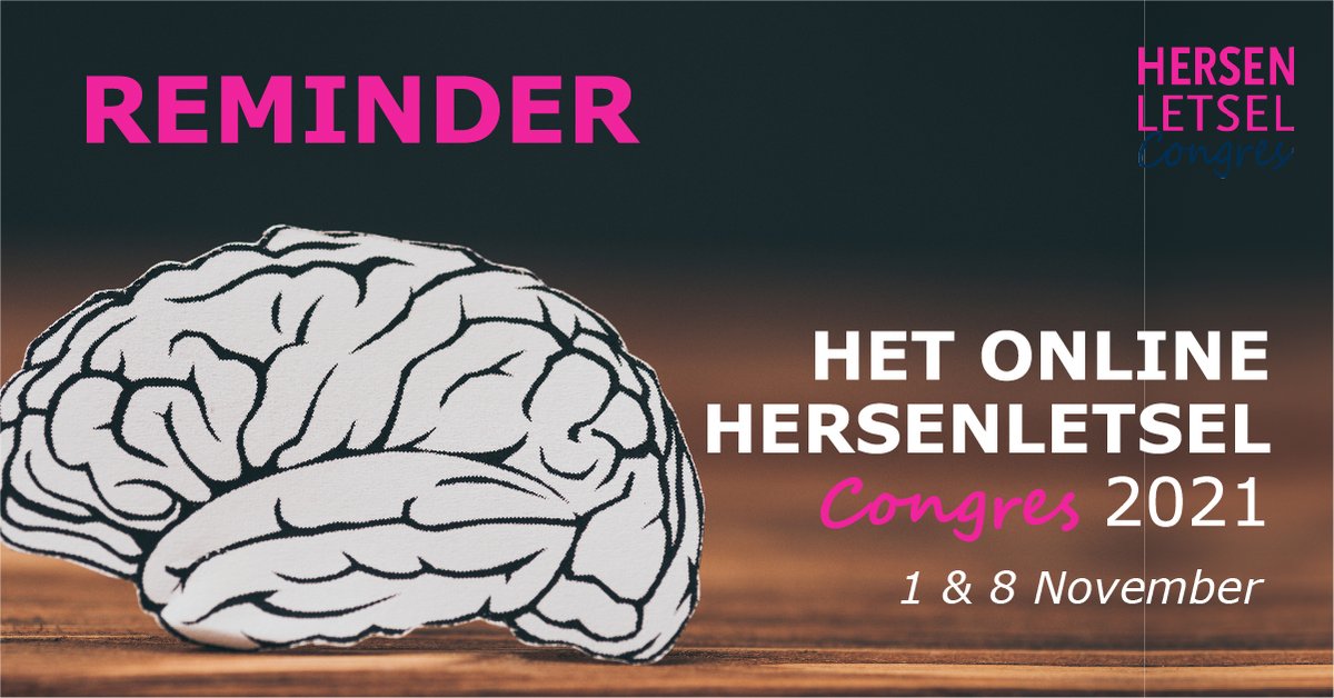 Reminder! Heb je je al aangemeld voor het HersenletselCongres dat plaats vindt op 1 en 8 november 2021? Zo niet, doe dat dan snel. #hersenstichting #hersenletsel #hersenletselcongres #congres #NAH  Kijk voor meer informatie op hersenletselcongres.nl