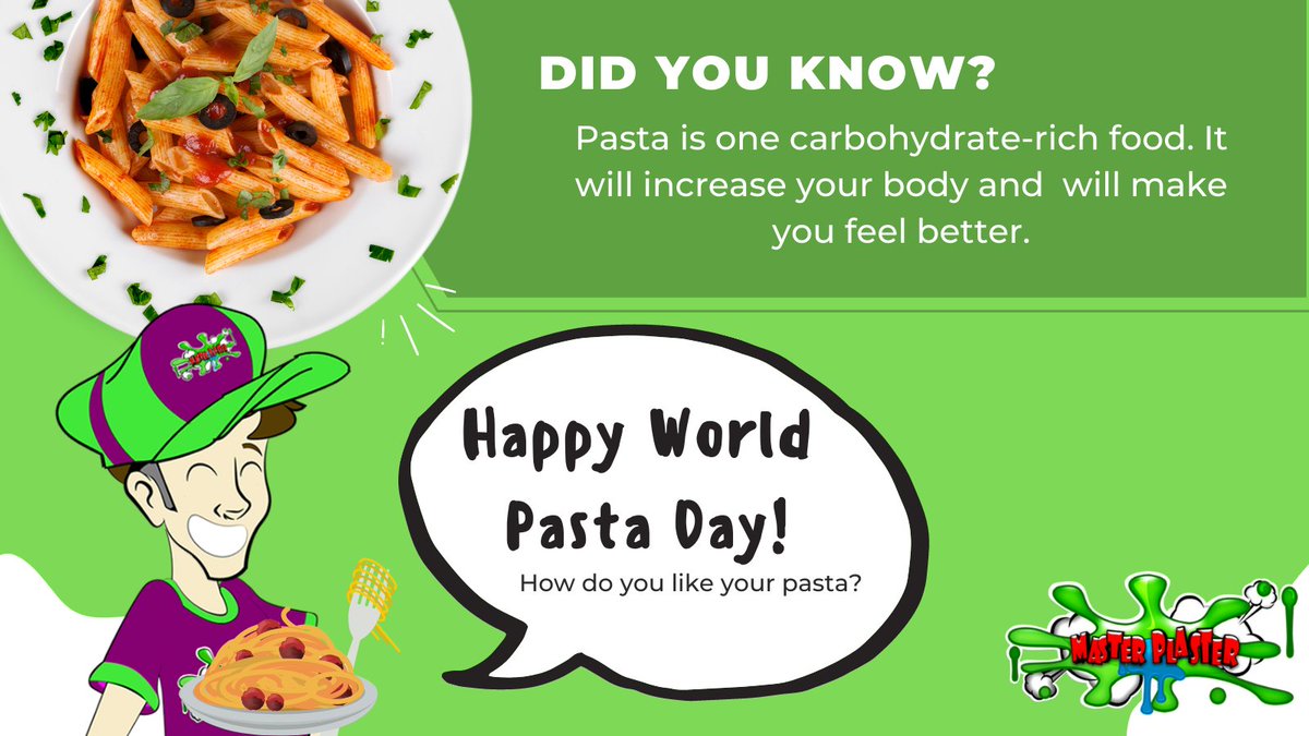 MasterPlasterSM's tweet image. How do you like your pasta? 🍝
#WorldPastaDay #pastalover #MasterPlaster