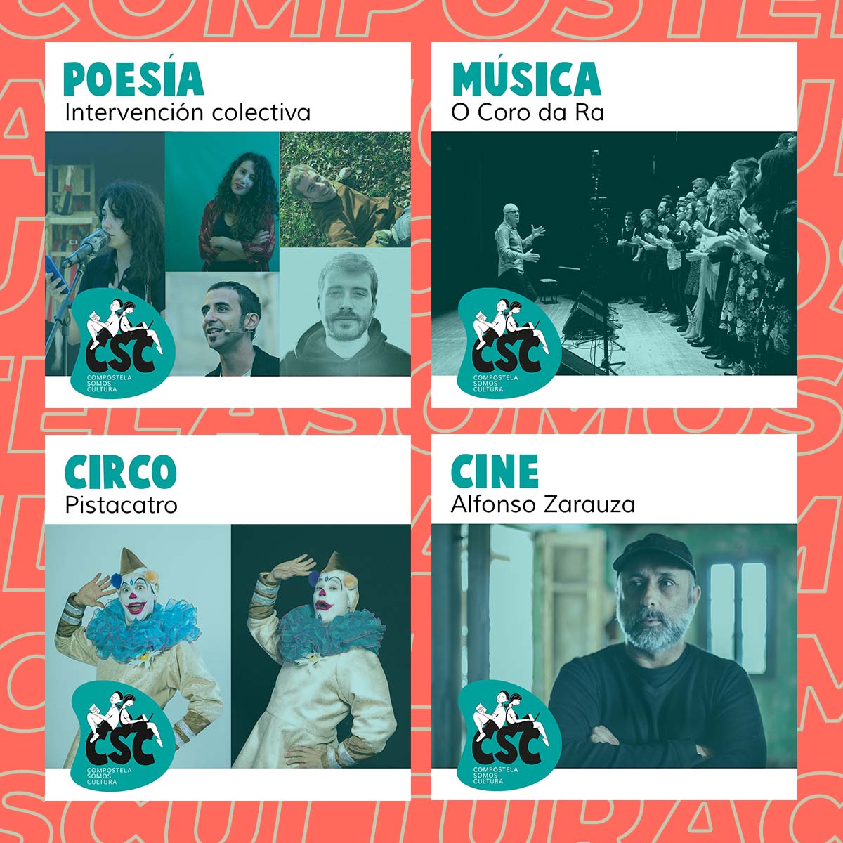 Mocidade_Compos's tweet photo. 📚🎼 Coñece aos próximos protagonistas dos 7 #microeventos de @CompostelaSomos! 🙌 

📽🎨 E estade atentos as súas redes! Hoxe lanzan o primeiro vídeo desta nova edición de #CompostelaSomosCultura!

#mocidade #compostela #CompostelaSomosCultura
#santiagodecompostela https://t.co/fMxjDubgr5
