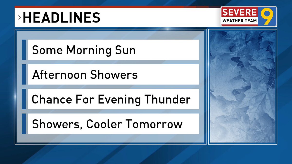 JeffOechslein's tweet photo. Good morning!  We are enjoying a temporary break in the rain this morning but that will not last for long as showers return this afternoon &amp; evening. There is a chance of thunder again this evening. Milder today as temperatures climb well into the 60's. Tomorrow will be cooler. https://t.co/8jGErKaRJe