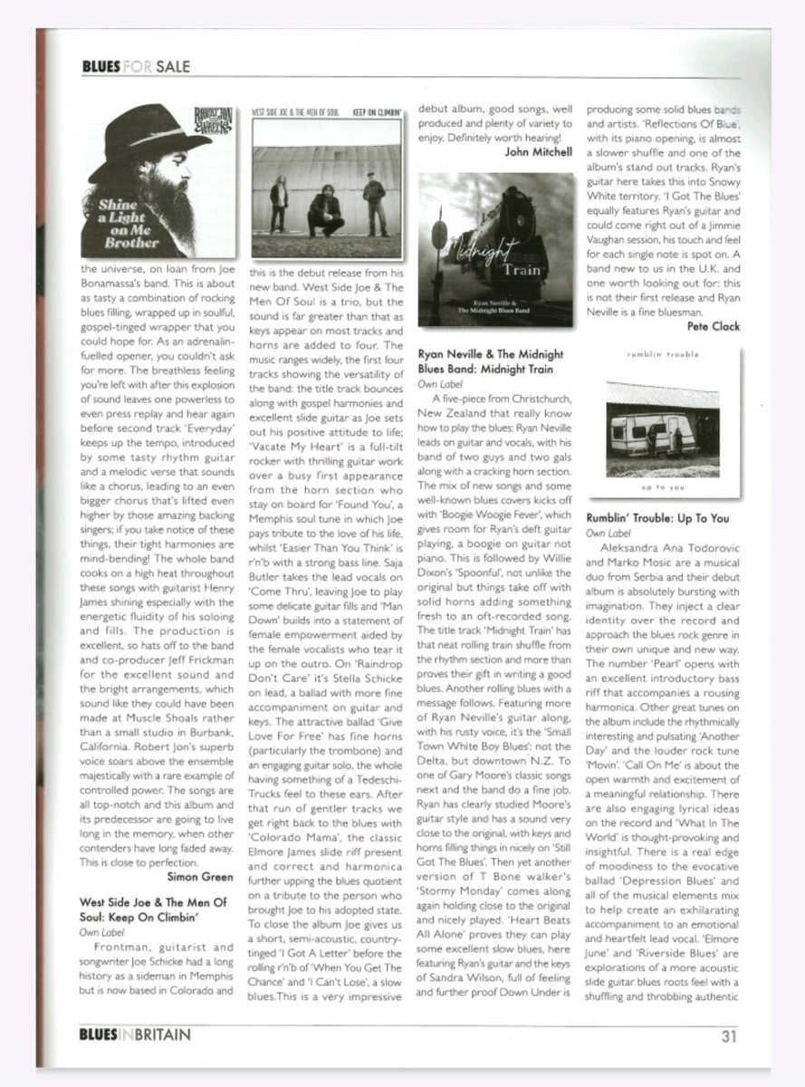 RumblinTrouble's tweet photo. We are beyond honored! A review of our debut album,'Up To You' in Blues in Britain magazine and we simply love it 🥰! We would like to thank editors of Blues in Britain for making us so proud🙌🏼! 
We ordered a copy and we just can't wait to get it!
#rumblintrouble #bluesinbritain https://t.co/HzOg1sn8jY
