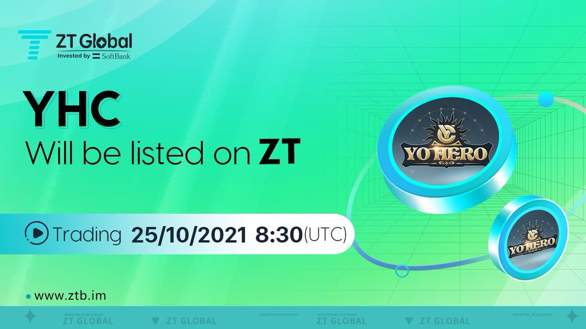 ZT_exchange's tweet photo. 📢#ZTnewlisting🔥
#YHC will list on the #ZTexchange☺️
💥Trading pair: $YHC/USDT
💥Recharge: already opened
💥Trading: 8:30 Oct 25, 2021 (UTC)
https://t.co/ageo3ieuRv https://t.co/i9MfLo0EvW