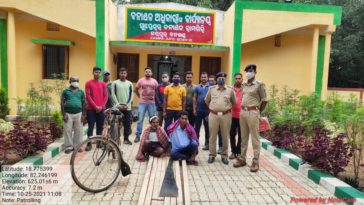 During night patrolling 8 Sal sizes and a hand Saw was seized. Two accused were arrested and forwarded to Judicial Custody in Gupteswar Range, Jeypore Division. <a href="/pccfodisha/">PCCF & HoFF Odisha</a> <a href="/ForestDeptt/">Odisha Forest, Env. and Climate Change Department</a> <a href="/SPkoraput/">Koraput Police</a>
