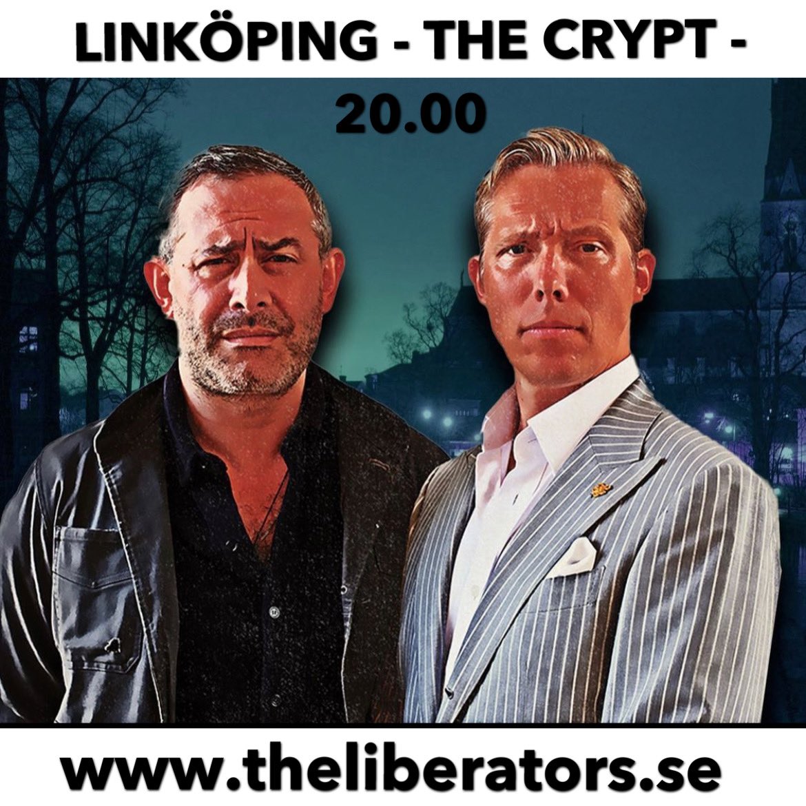 AronFlam's tweet photo. Endast 15 biljetter kvar till #theliberators med mig och @jonsson_henrik i Linköping nu på onsdag! Skynda att införskaffa din på https://t.co/x7r62IZGRs så ses vi på The Crypt i #lkpg 20.00
Hjärtligt välkommen! https://t.co/Ddcle11s7u
