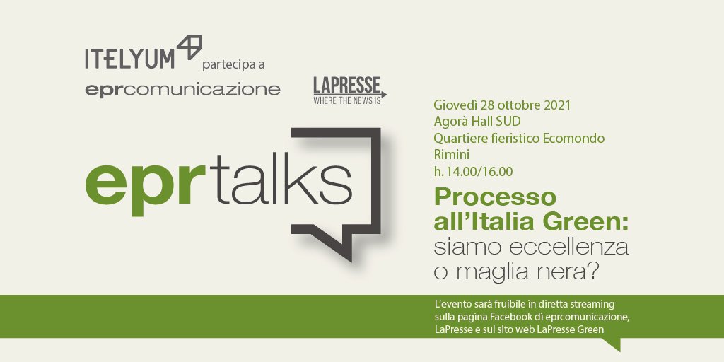 A <a href="/Ecomondo/">Ecomondo</a> il 'Processo all'Italia Green': l'accusa e la difesa d'eccellenza di <a href="/StefanoCiafani/">Stefano Ciafani</a> e <a href="/jacopogiliberto/">jacopo giliberto</a> raccontano in modo inedito la #transizioneecologica. <a href="/Itelyum/">Itelyum</a> sarà chiamato a testimoniare come #bestpractice per l' #economiacircolare.Segui la diretta⤵️ #eprtalks