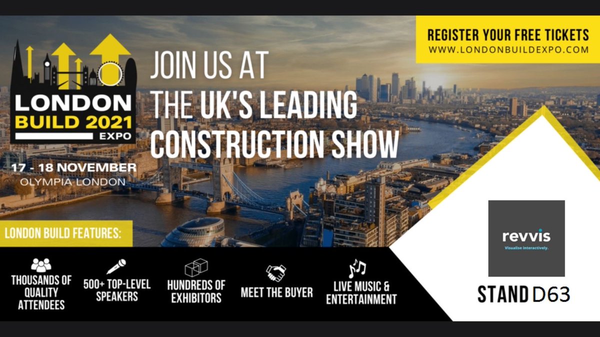 Revvis3D's tweet photo. It's less than 4 weeks until our first #tradeshow so it's going to be another busy week for #revvis. We are gearing up for our latest #exhibition at @londonbuildexpo on 17 and 18 November!

Register now >> https://t.co/fUlh44NODt https://t.co/cZsWejcdz6
