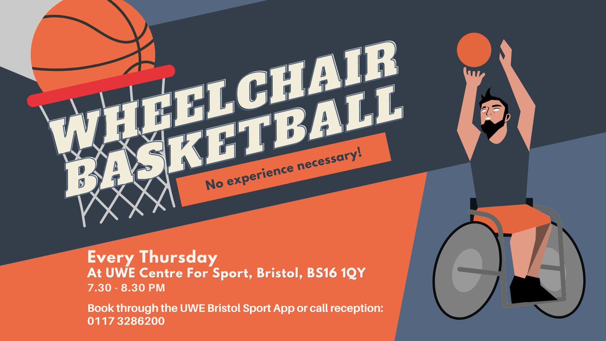 Seen Wheelchair Basketball in the Paralympics⁉️ Whether you use a wheelchair normally or not, it’s an awesome sport and now you can play every Thursday at @UWESport with @NovaSportsCoach 🏀🦽