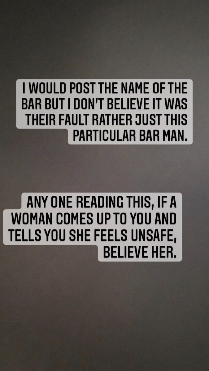 Felt the need to post to post this here aswell as insta, threatening to assault anyone is a disgusting thing to do but enabling it like this barman did is just as wrong. I’ve now reached out to the bar in question but haven’t got a response 😅
