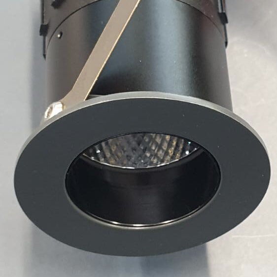 Going the extra mile for a perfect match… a custom painted bezel to RAL 9016 to match a grey soffit. Orluna Mini One, fire rated with perfect optics for a beautifully lit effect.

#lighting #lightingdesign #lightinstallation #lightingfixture