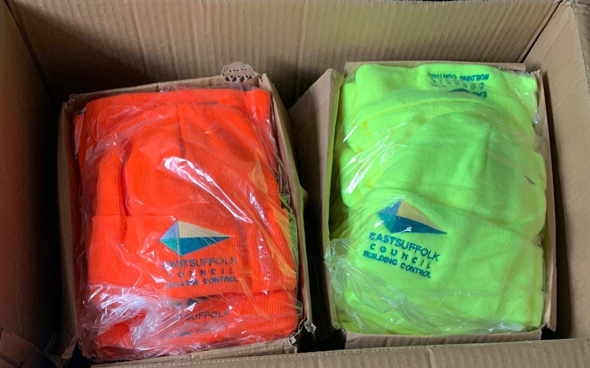 Our new bright beanie hats <a href="/eastsuffolkbc/">ES Building Control</a> will help keep you visible, help keep you warm and dry but can never keep your head safe. Always wear a hard hat when site active. #eastsuffolk #developers #builders