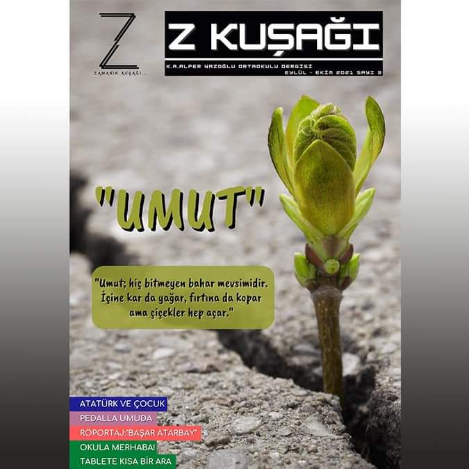 Okulumuz öğrencileri ve öğretmenleri tarafından çıkarılan "Zamanın KUŞAĞI" E-Dergimizin "Umut" Ana Konulu Üçüncü Sayısı çıktı. Okul dergimizin yeni sayısına okul sitemizden ve linkten 👉 alperyazoglu.meb.k12.tr/icerikler/okul…  ulaşabilirsiniz. 

<a href="/tcmeb/">Millî Eğitim Bakanlığı</a> <a href="/Edirne_MEM/">Edirne İl Millî Eğitim Müdürlüğü</a> <a href="/Dr_Onderarpaci/">Dr. Önder ARPACI</a>