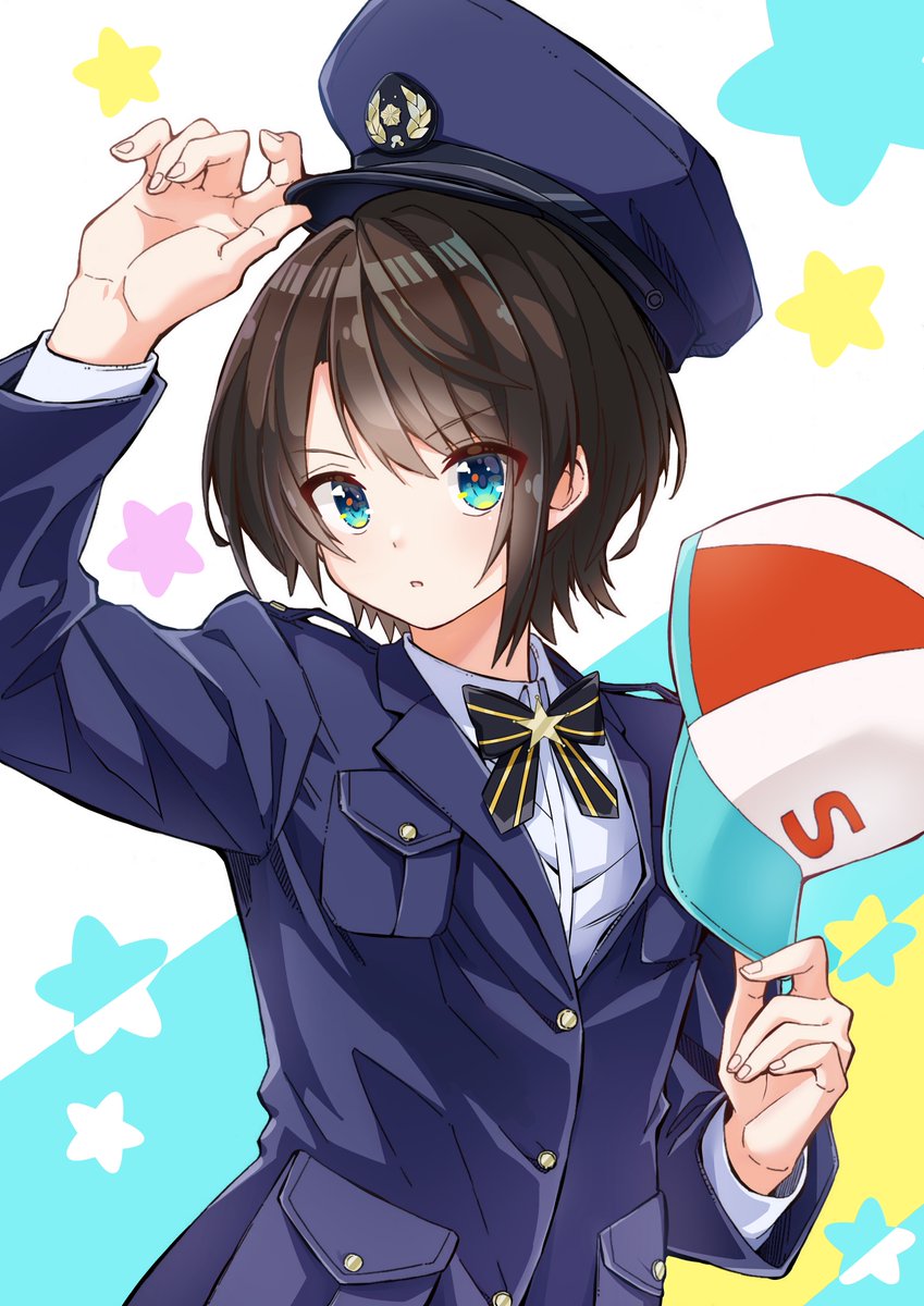 大空スバル 「大空警察👮‍♀️
#プロテインザスバル 」|若葉のイラスト