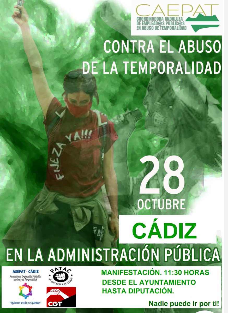 Para el que quiera ir de Jerez, la salida es el jueves a las 10:00 de la mañana en el club social frente Carrefour Sur
#28OctubreQuienesestansequedan