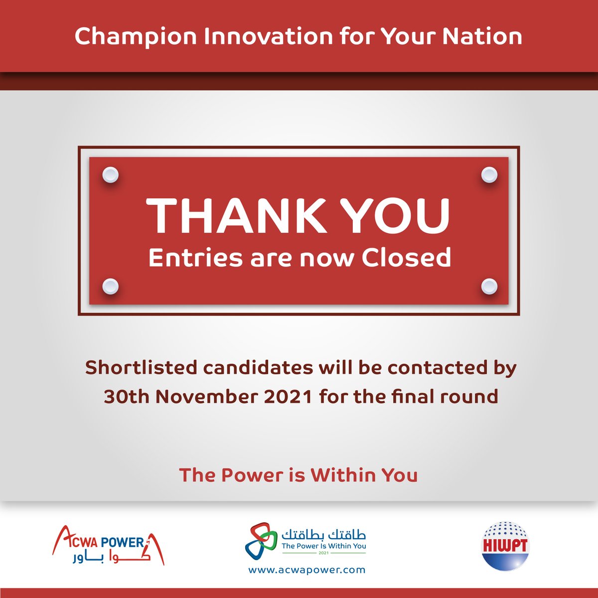 Acwa_ar's tweet photo. We have received over 160 brilliant entries from across the country in the second edition of #ThePowerIsWithinYou. Watch this space for the winners' announcement! https://t.co/LmrAkQAeW4