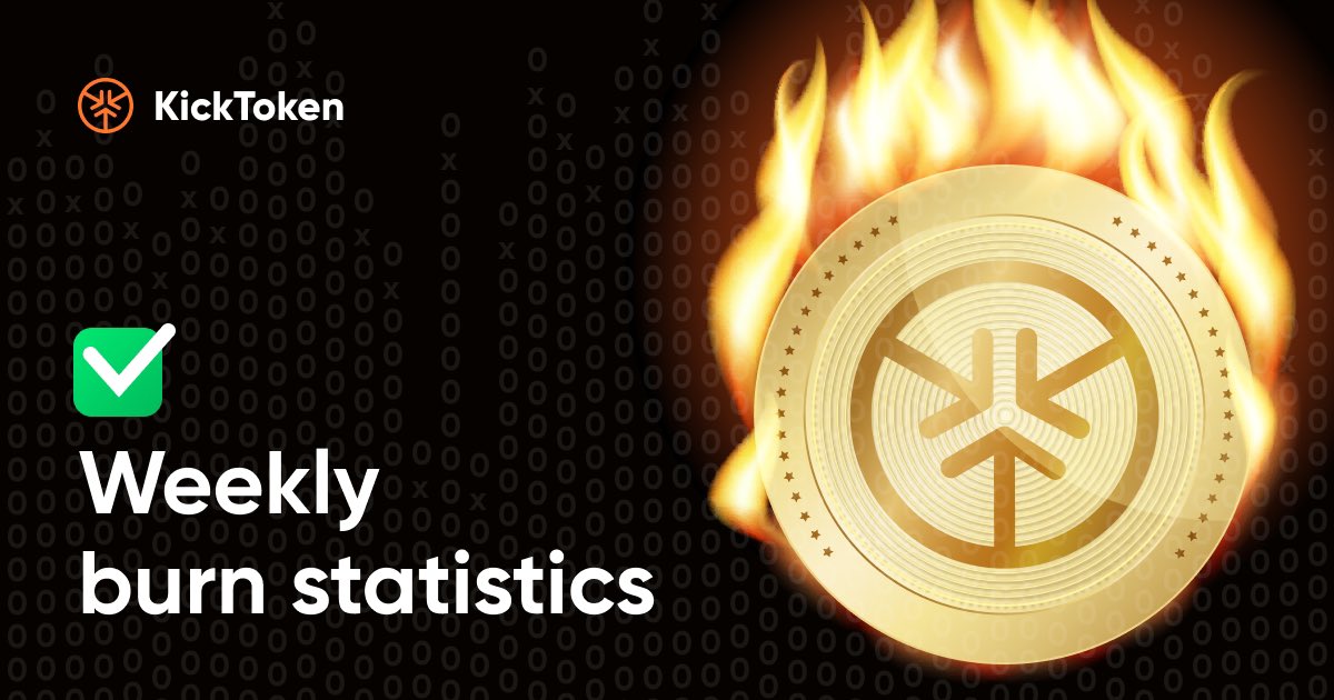 Over 12,800,000 $KICK have been burned since July 1!

• Tokens in circulation: 1,487,121,295
• Burned since October 20: 1,356,182
• Total burn in %: 0.859%

🤑Share your #staking rewards in replies!