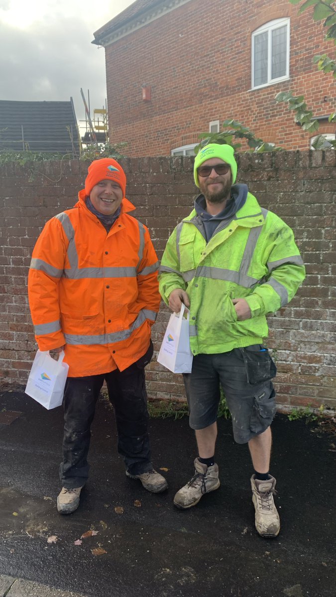 Our Building Control Teams <a href="/eastsuffolkbc/">ES Building Control</a> are out and about doing inspections and giving out goodie bags and hats for our builders to keep them warm for the winter months. Here are a couple of models showing off the new visible hats from Kerslake Construction. #buildingcontrol