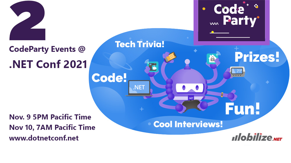 ddskier's tweet image. 🎉#dotnetconf #CodeParty - there are 2️⃣ parties! 🤓
@UnoPlatform @Infragistics @Gnostice @PacktPub @LEADTOOLS @dotvvm @threebit_io @devexpress @clearmeasure @Telerik @Bunifu @_codefactory_ @contrastsec @GrapeCityUS @jetbrains @GetPiTop @Syncfusion @Docker @dotnetfdn @csharpfritz