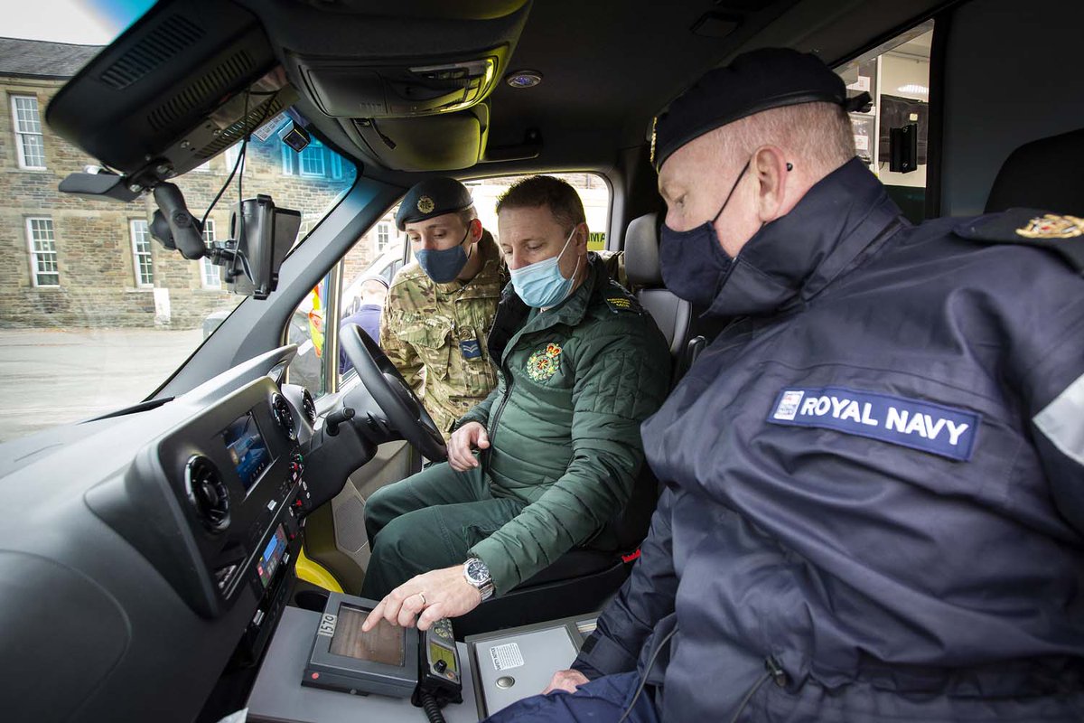 Sailors and airmen are trained in driving ambulances