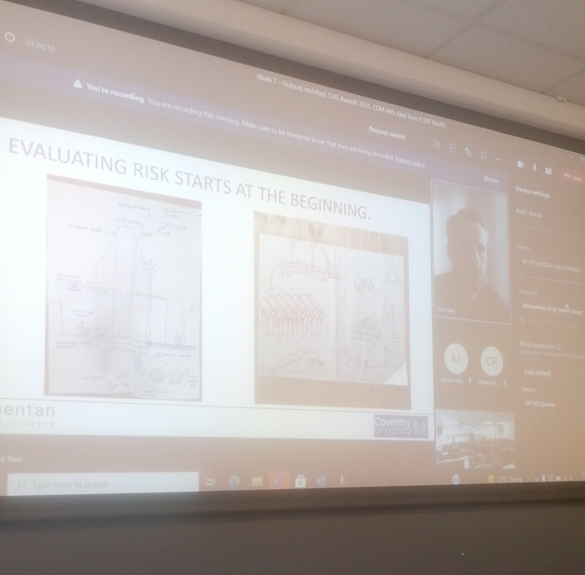 1CarlMills's tweet photo. Thank you to @CIATCymru Chair Aled Rees FCIAT IMaPs @REESALED of @PentanArchitect for the highly informative lecture on CDM, Principle Designer and Risk today for the @CIATechnologist
BSc (Hons) Architectural Technology 3rd year students at @covcampus #designsafety #CDM https://t.co/ONbdYA4ztV