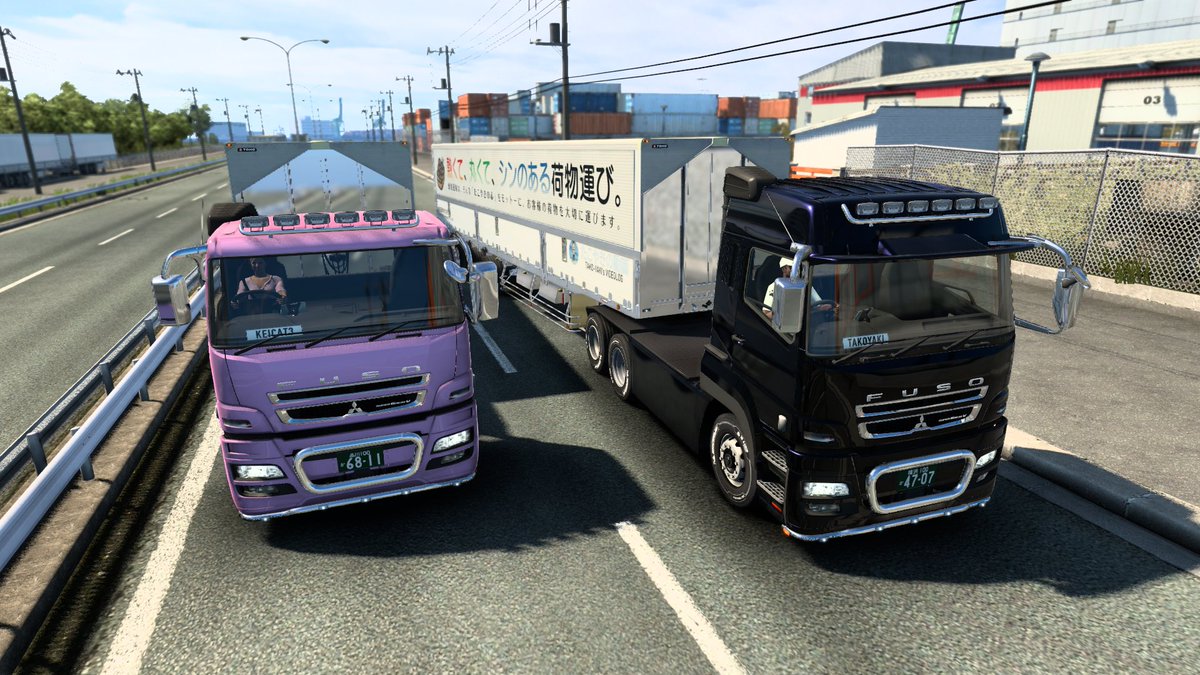takoyaki1223's tweet photo. #ETS2jp
#TokyoBayShore
#SuperGreatV
#TohoWing
#CONVOY

今日は動作確認テストで自分が2台とも動かしていますが、自環境で日本map、日本車で一緒に走れる喜びは計り知れません。。。

mod作成者の皆様に心から感謝です。 https://t.co/DJBnZZbosy