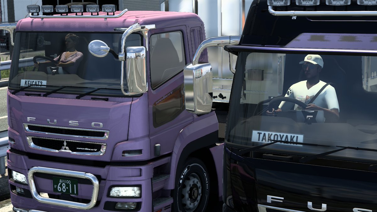 takoyaki1223's tweet photo. #ETS2jp
#TokyoBayShore
#SuperGreatV
#TohoWing
#CONVOY

今日は動作確認テストで自分が2台とも動かしていますが、自環境で日本map、日本車で一緒に走れる喜びは計り知れません。。。

mod作成者の皆様に心から感謝です。 https://t.co/DJBnZZbosy