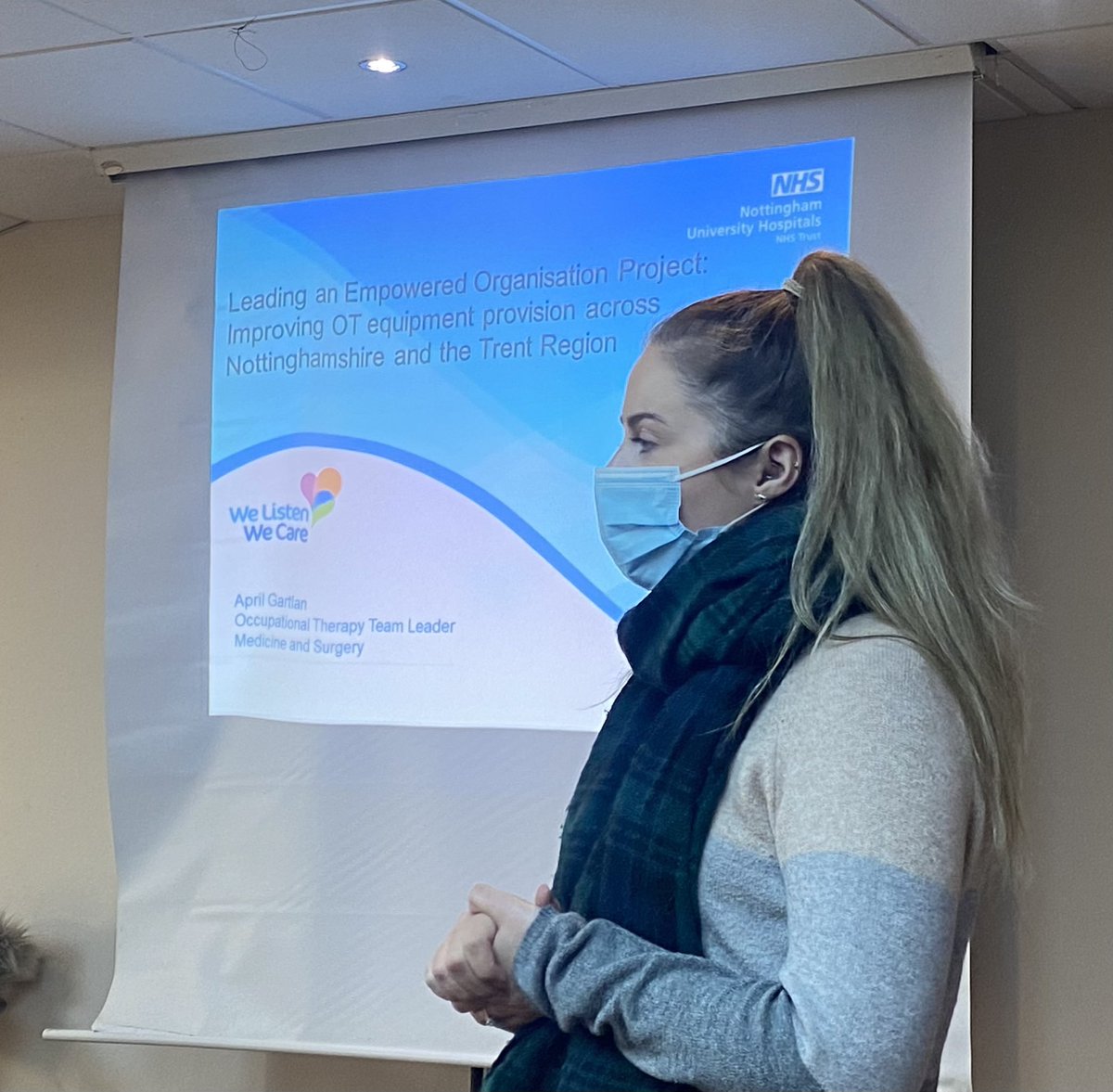 L_MitchellODP's tweet photo. April an OT #AHP @nottmhospitals #LEO Project on OT equipment provision at NUH. Articulating expectation, Shared Vision, Building Relationships transferring responsibility and accountability #interdependance #OT #patientcare #safedischarge @MiriamRDuffy @MelvinWar2004 @sharwalli https://t.co/bQ926ZsxtM