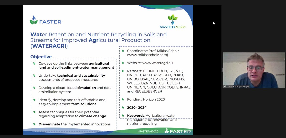wateragri's tweet photo. Prof @MiklasScholz from @lunduniversity presented @wateragri project at the #FasterConference by @FasterH2020
#CREAF #LundUniversity #INRGREF #IRESA #EuropeforBusiness #VisionCommunication #AVFA #TwinningtoExcellenceHub #TunisianFarmAdvisorySystem https://t.co/wL6kstpfQi