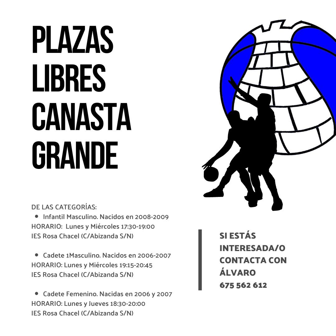 torredhortaleza's tweet photo. 📌PLAZAS  LIBRES PARA BALONCESTO📌
El baloncesto es una herramienta de transformación social para la infancia y la juventud.

¡Si conoces a alguien que quiera participar contáctanos!

Minibasket
Contacta con Rut 📲 675 562 616

Canasta Grande
Contacta con Álvaro 📲 675 562 612 https://t.co/XfZeOwHqZZ