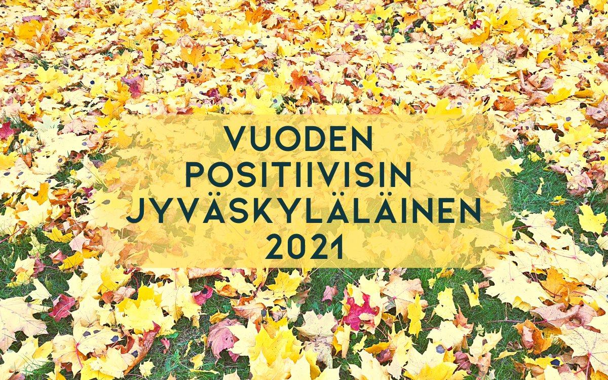 Kuka on mielestäsi Vuoden Positiivisin Jyväskyläläinen? 😊 Ilmianna sopiva ehdokas 10.11. mennessä Jyväskylän Nuorkauppakamarin sivuilla: jyvaskylannuorkauppakamari.fi/60v/positiivis…
Palkinto jaetaan 4.12. Jyväskylän Nuorkauppakamarin 60-vuotisjuhlassa. #jyväskylä #nuorkauppakamari