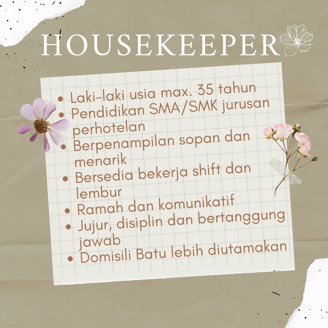 phiayong's tweet photo. @LokerMalang2021 @lokermalangraya #lokerbatu #lokermalang #waiter #baristaassist #housekeeper #amarantaterrace #amarantaguesthouse https://t.co/v8GPscUySN