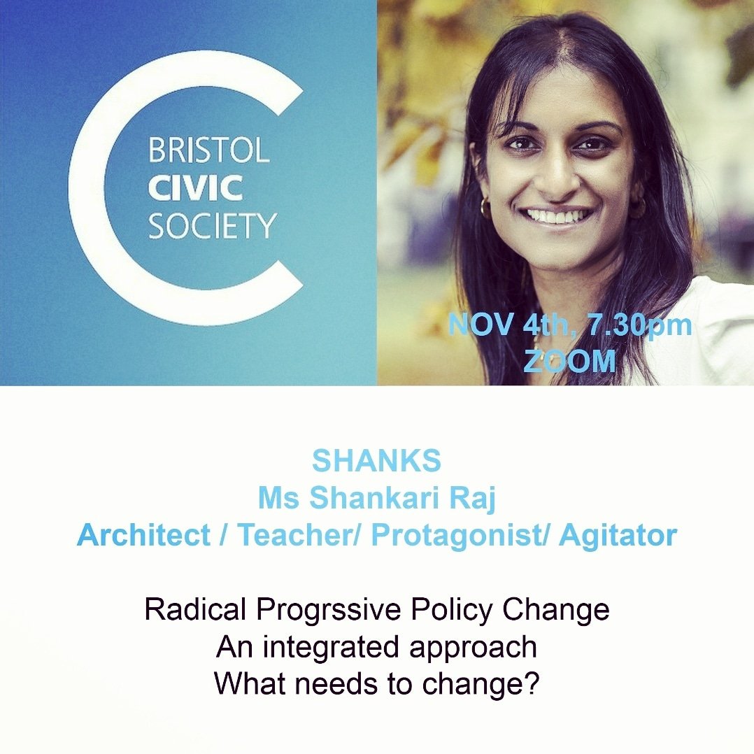 NUDGE (@nudge_group) on Twitter photo Radical Progressive Policy Change.
From food to transport and our public spaces. What needs to change with #COP26 on the horizon.
Zoom talk: Shankari Raj, architect
Thurs 4 Nov at 7.30pm
LINK HERE:
lnkd.in/e_4c_mPa
<a href="/MarvinJRees/">Marvin Rees</a> @CllrAsherCraig #Bristol <a href="/beardedjourno/">Martin Booth</a> Radical Progressive Policy Change.
From food to transport and our public spaces. What needs to change with #COP26 on the horizon.
Zoom talk: Shankari Raj, architect
Thurs 4 Nov at 7.30pm
LINK HERE:
lnkd.in/e_4c_mPa
<a href="/MarvinJRees/">Marvin Rees</a> @CllrAsherCraig #Bristol <a href="/beardedjourno/">Martin Booth</a>