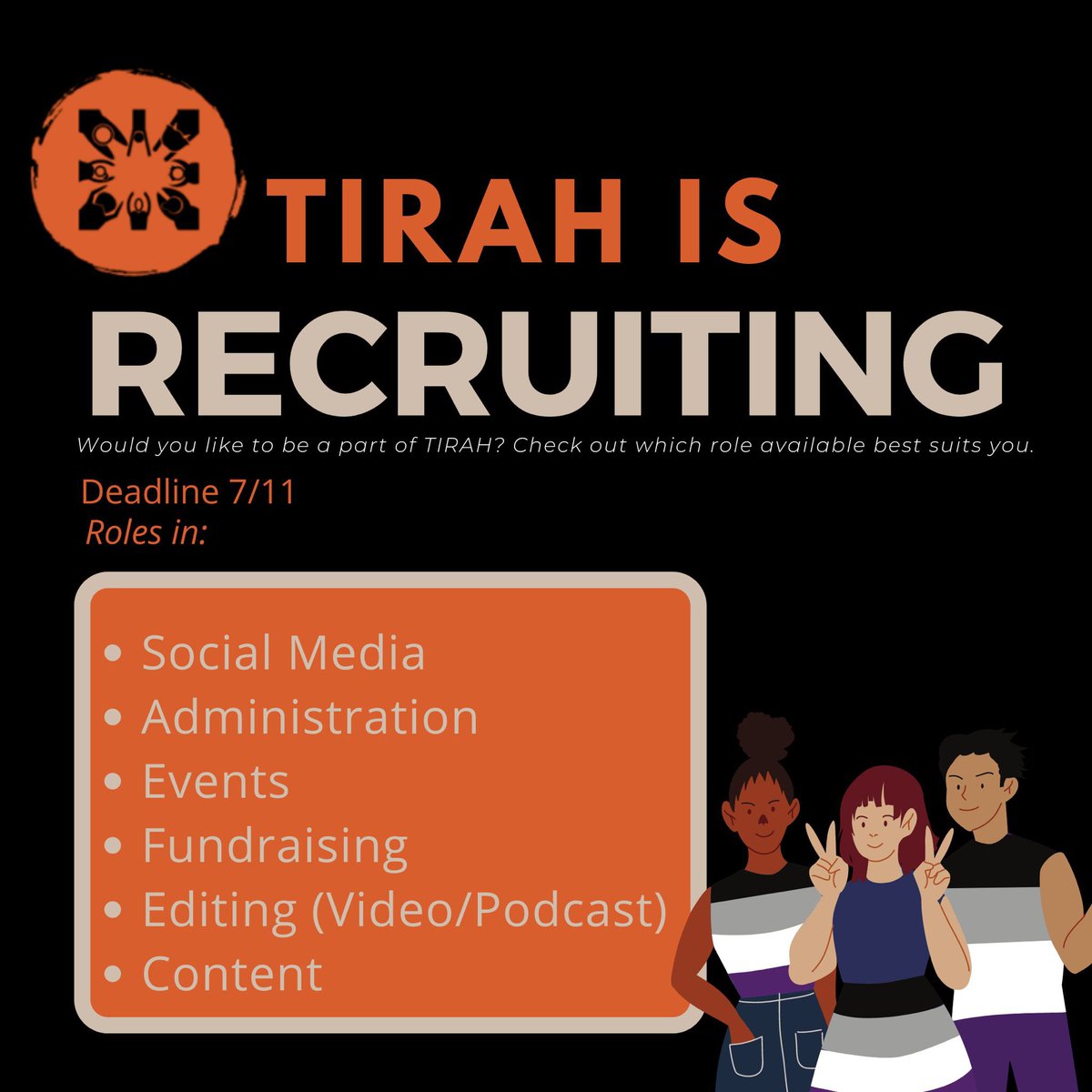 tirahedu's tweet photo. We at TIRAH are proud to announce that we are recruiting! 🗣
If you are looking to continue your support with the TIRAH mission across the schools and beyond, we would love to have you on our team.
If you’re interested, please email info.tirah@gmail.com with a 250-word 1/ https://t.co/6z6hY41ia0