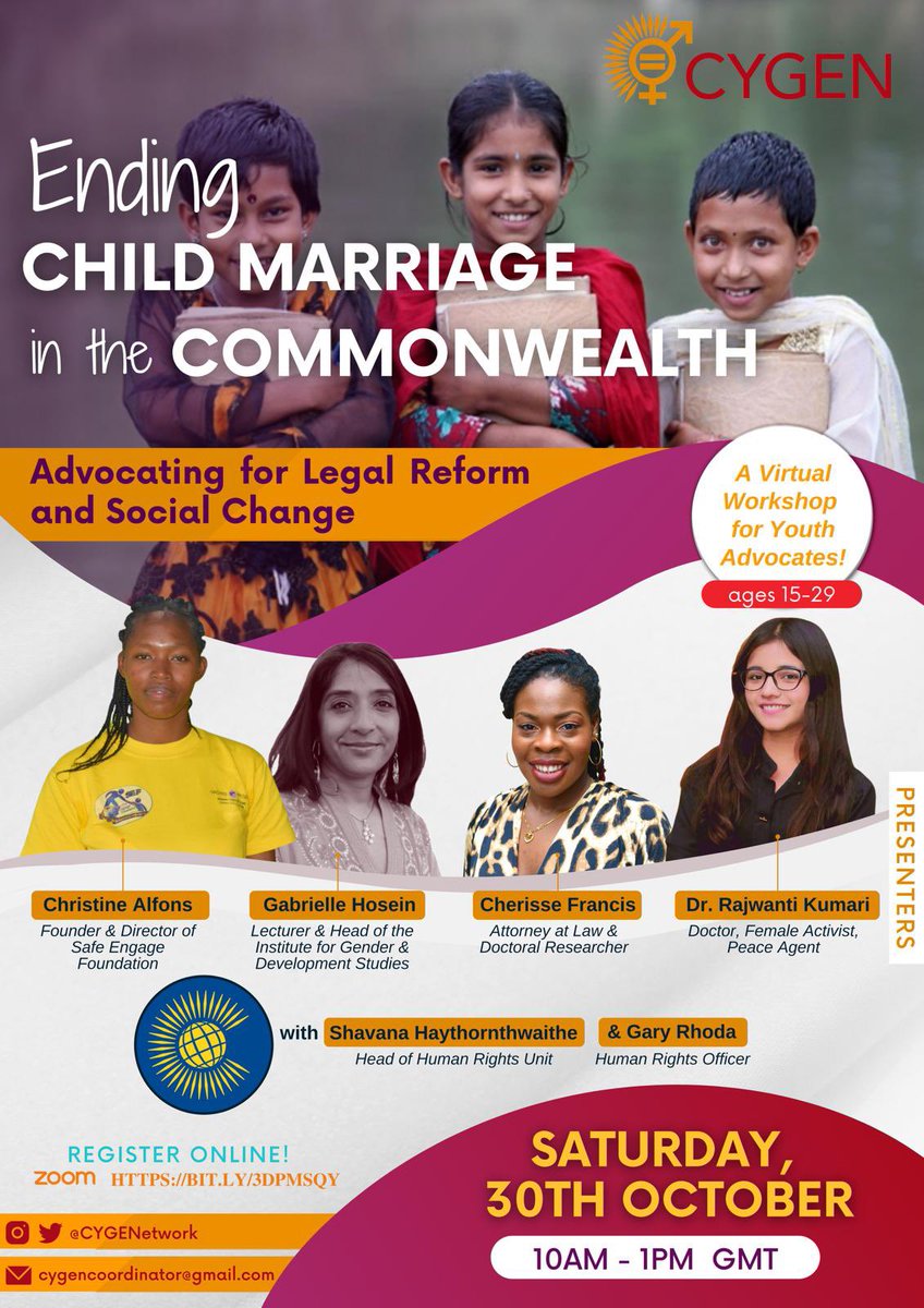 CherisseFrancis's tweet image. Can’t wait to present at this workshop on Saturday. Young people, advocacy, law and human rights all in one? YES Please. #endCEFM #CYGEN