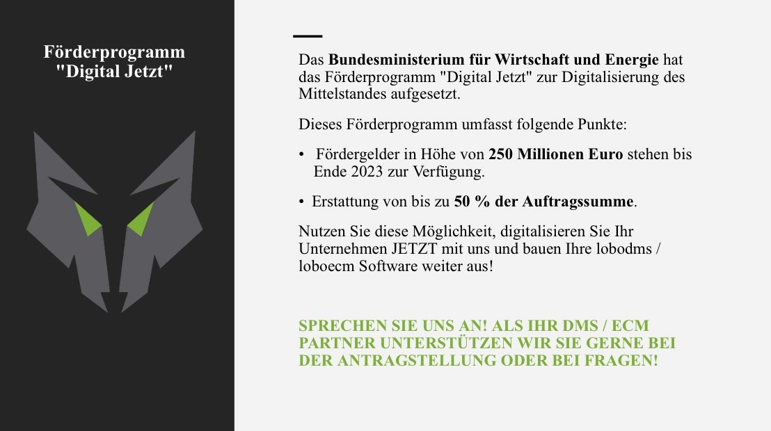 lobodms's tweet photo. Du brauchst finanziellen Mittel für die #Digitalisierung deines Unternehmens? 💸
Das Förderprogramm "Digital Jetzt" soll Unternehmen helfen, sich zu digitalisieren.📁��
#lobo #Digital #Technologie #investing #Job #work #technologytransformation https://t.co/VrgShVojhW