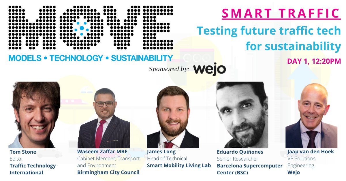 wejoHQ's tweet image. Wejo's VP Solutions Engineering, Jaap van den Hoek is speaking at this year's @MOVE_Event at the ExCel, London. 

Jaap will be on a panel discussing the future of traffic tech and its impact on sustainability 🌍

bit.ly/3jyQweQ

#DataForGood #MOVE2021