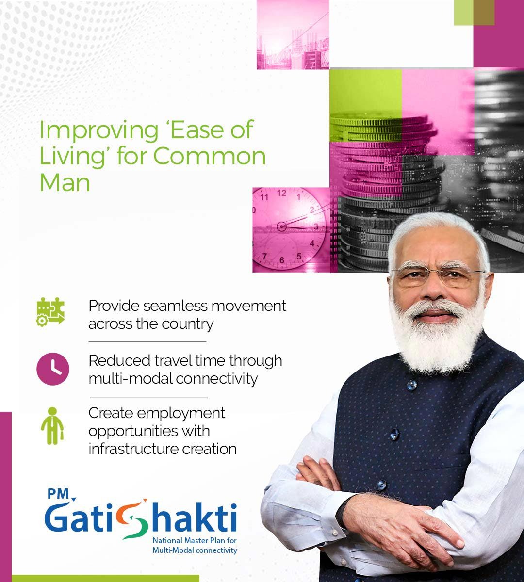 investindia's tweet photo. Hon'ble PM @narendramodi's visionary master plan, #GatiShakti, will enhance the ease of living with the holistic development of infrastructure.

#PMGatiShakti @PMOIndia @RailMinIndia @shipmin_india @sarbanandsonwal @MORTHIndia @nitin_gadkari @MoCA_GoI @JM_Scindia https://t.co/sCkPPZa0DU