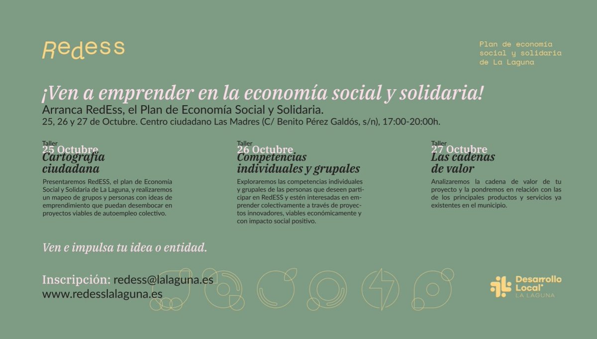 desdevic's tweet photo. Comienza #Redess La puesta en marcha del plan de #Economiasocial #ESS del @aytolalaguna_es @desarrolloll Durante las próximas semanas arrancan los #laboratorios de #competenciasciudadanas junto a @OFIC_coop en todo el municipio #LaLaguna #desarrollolocal #empleo #cooperativismo https://t.co/7HpKDHE5le