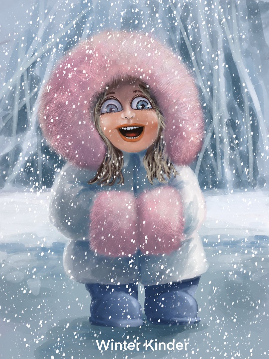 LarryWhitler's tweet photo. Winter Kinder - Pretty In Pink #Illustrator #illustration #winterkinder #winterkind #penguinrandomhouse #winterkids #絵柄が好みって人がいればいいなぁ #Christmas2021 #ほしまちぎゃらりー #artforchildren https://t.co/7cJtTmtMbZ