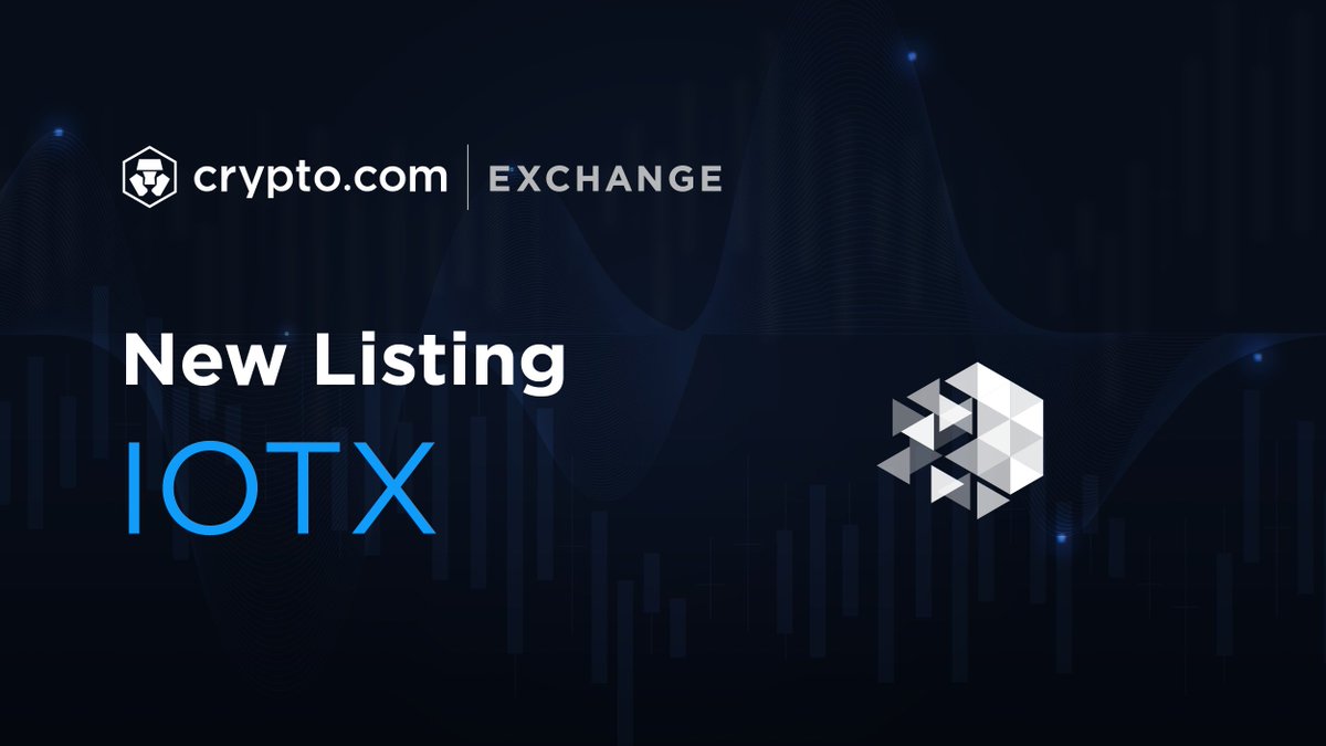 cryptocom's tweet photo. https://t.co/vCNztABJoG Exchange lists IoTeX $IOTX.
Trade the #IOTX #USDC pair now.

Sign Up 👉https://t.co/yO5LvyWr3r https://t.co/BQZpZPx1z3