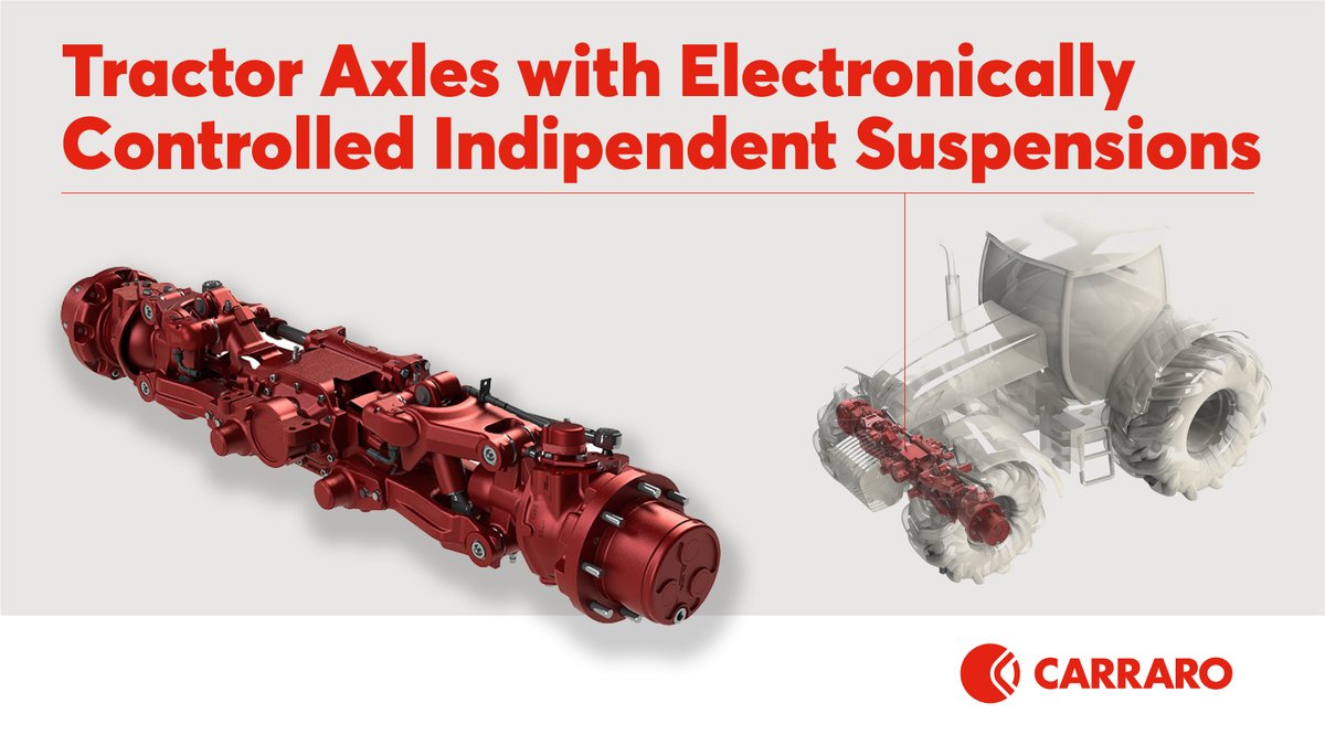 TweetCarraro's tweet image. Gli #assali #Carraro a sospensione indipendente, garanzia di trazione su ogni condizione di terreno. Ogni modulo sospensione presenta assale a ruote indipendenti, controllato da una ECU proprietaria governata da un SW completamente configurabile per ogni applicazione.