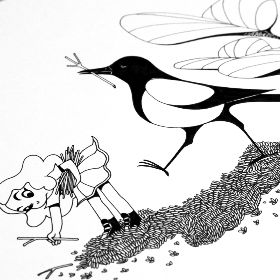Mon dernier #Inktober 

En bonus la vidéo dans laquelle je dessine cette #illustration 👉 instagram.com/reel/CVavpp_oJ…

#kidlitart #drawing #artist #magpie #inktober2021